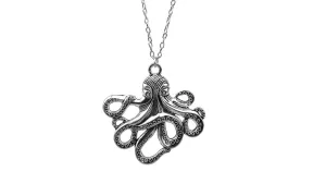 Fashion Antique Silver Plated Octopus Pendant Necklace