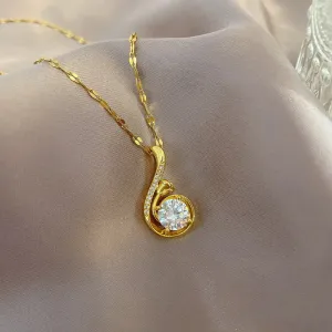Fashion Shine Cubic Zirconia Waterdrop Necklace Women
