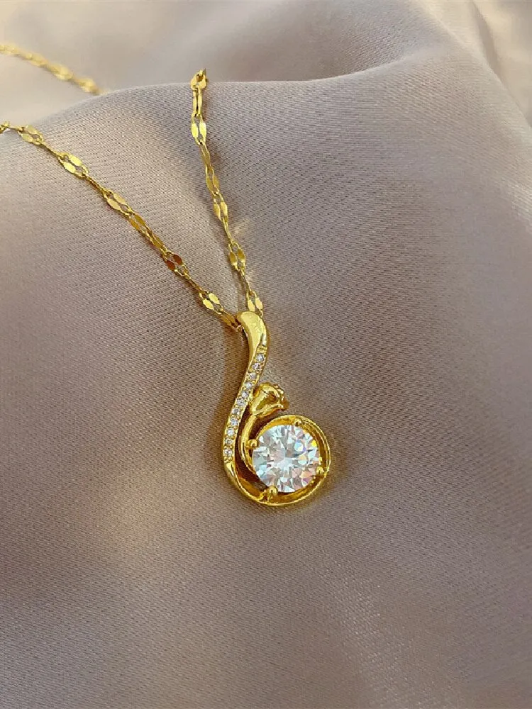 Fashion Shine Cubic Zirconia Waterdrop Necklace Women