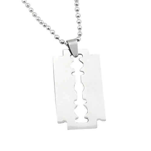 Fashion Stainless Steel Razor Charm Pendant Necklace