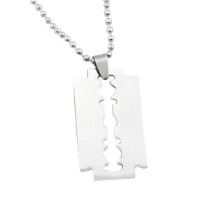 Fashion Stainless Steel Razor Charm Pendant Necklace
