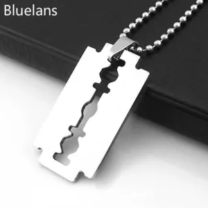 Fashion Stainless Steel Razor Charm Pendants Necklace