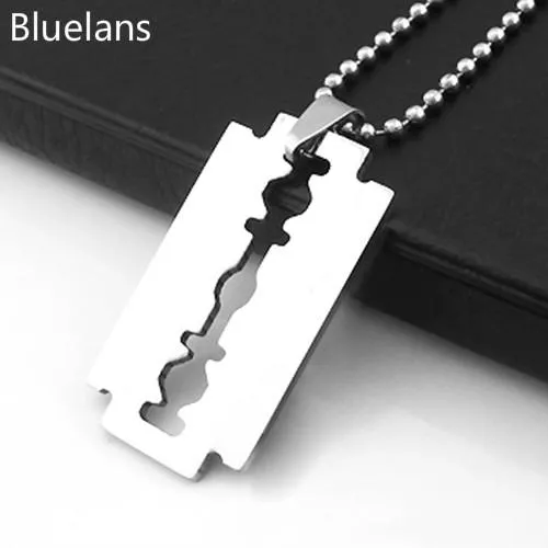 Fashion Stainless Steel Razor Charm Pendants Necklace
