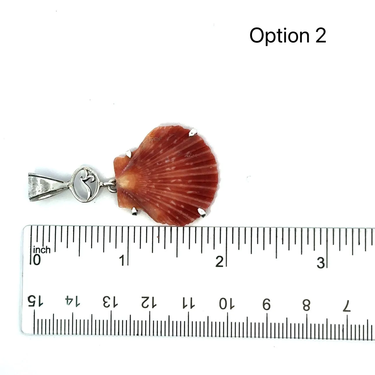 Flat Scallop Prong Set Pendant