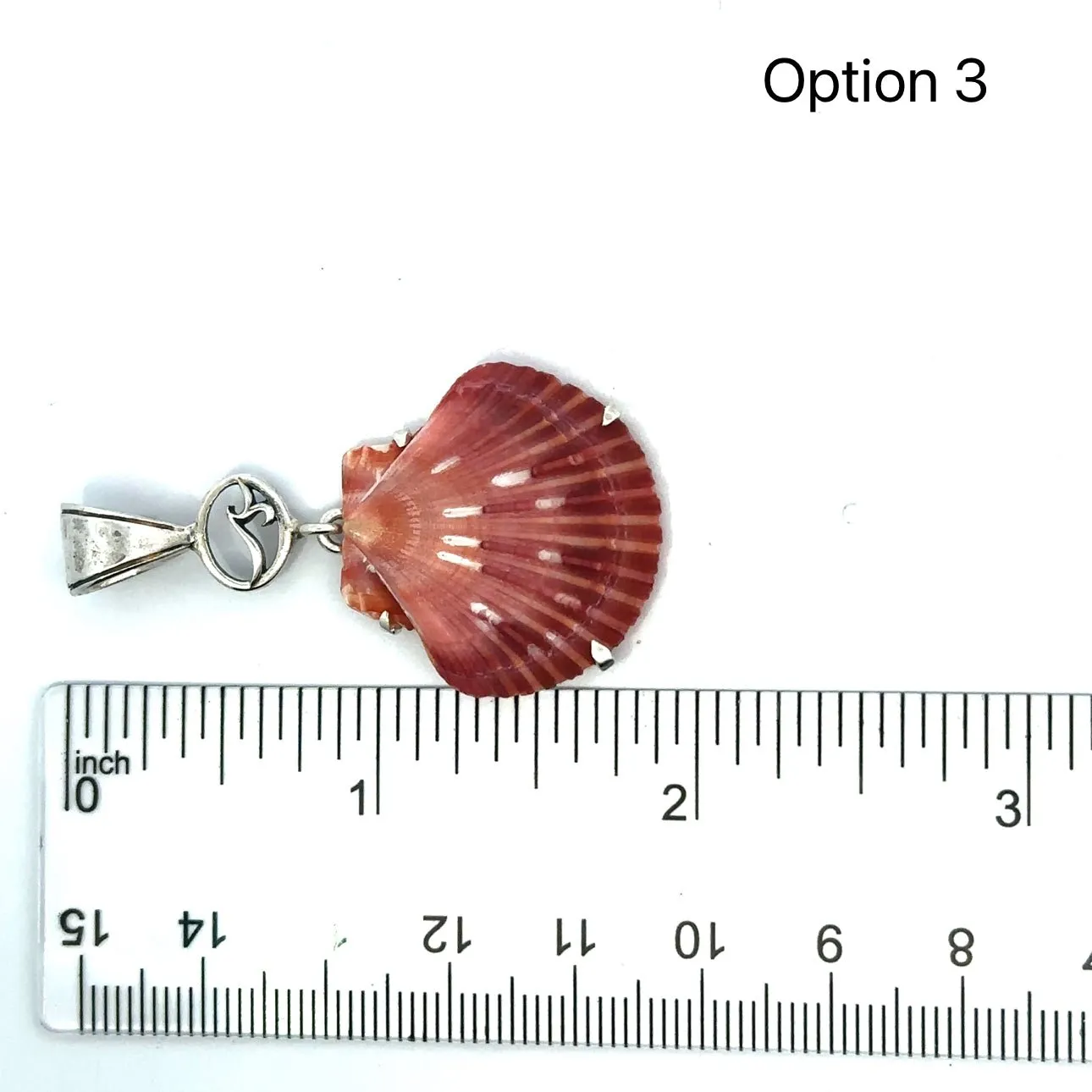 Flat Scallop Prong Set Pendant