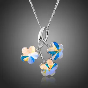 Flowers Long Chain Pendant Necklace KPN0203