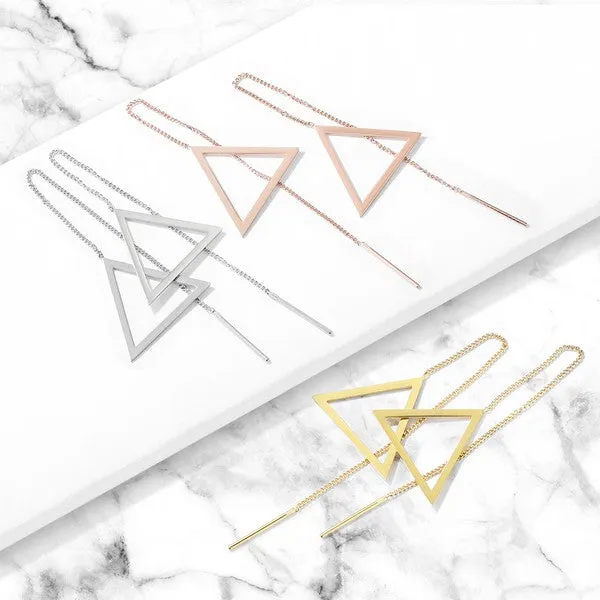 Geometric Threader Earrings - All Sales Final