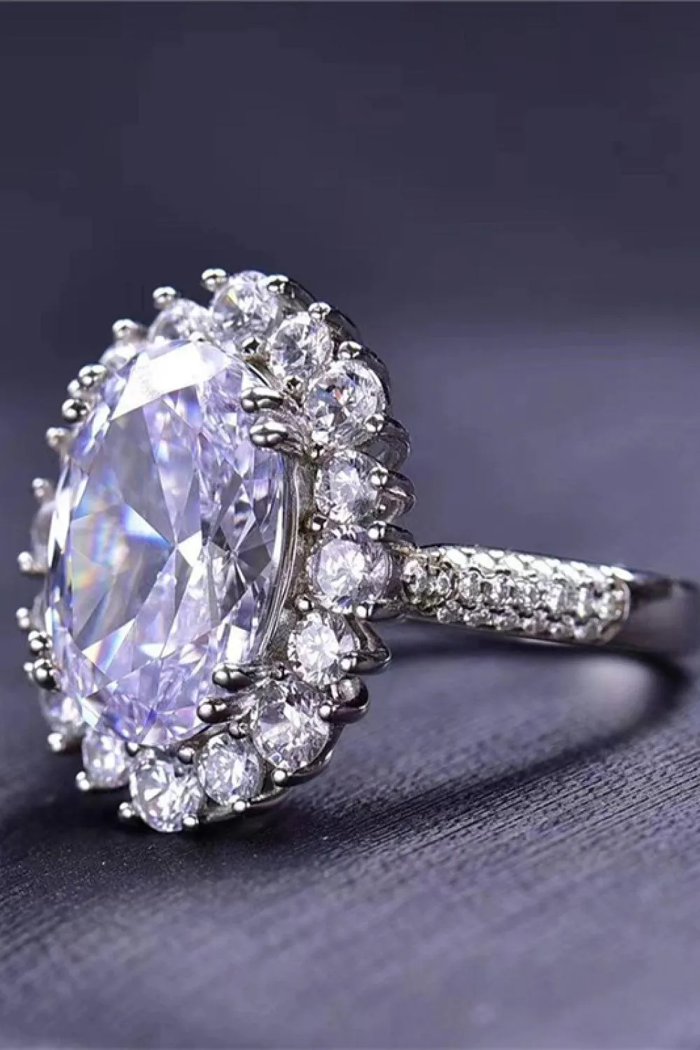 Glamorous Oval Cut 8 Carat Moissanite Ring