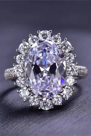Glamorous Oval Cut 8 Carat Moissanite Ring