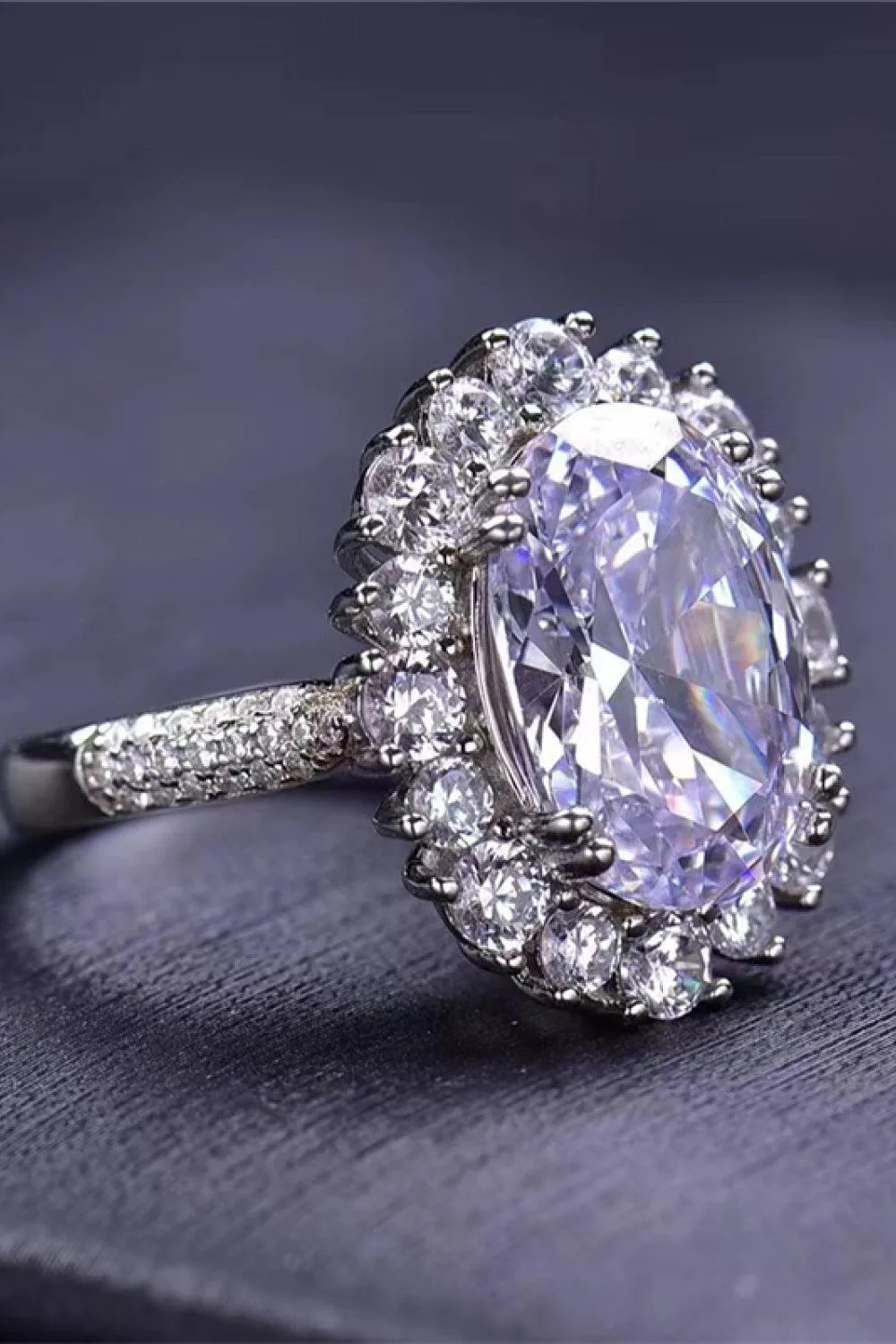 Glamorous Oval Cut 8 Carat Moissanite Ring