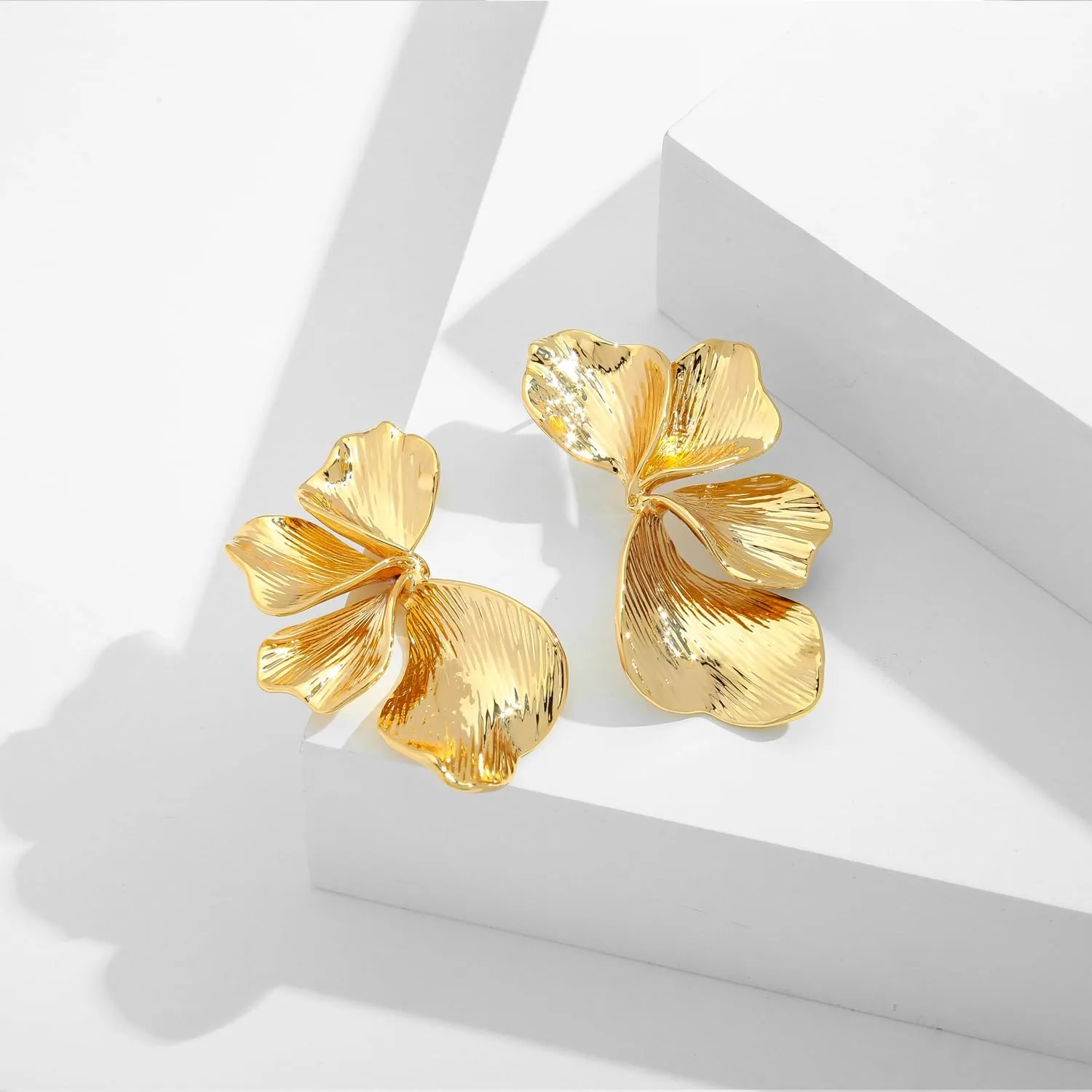 Gold Earrings For Women Gold Leaf Earrings Worn Gold dangle drop Earrings Fashion Jewelry Gift