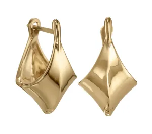 Gold Edgy   Huggie Earrings