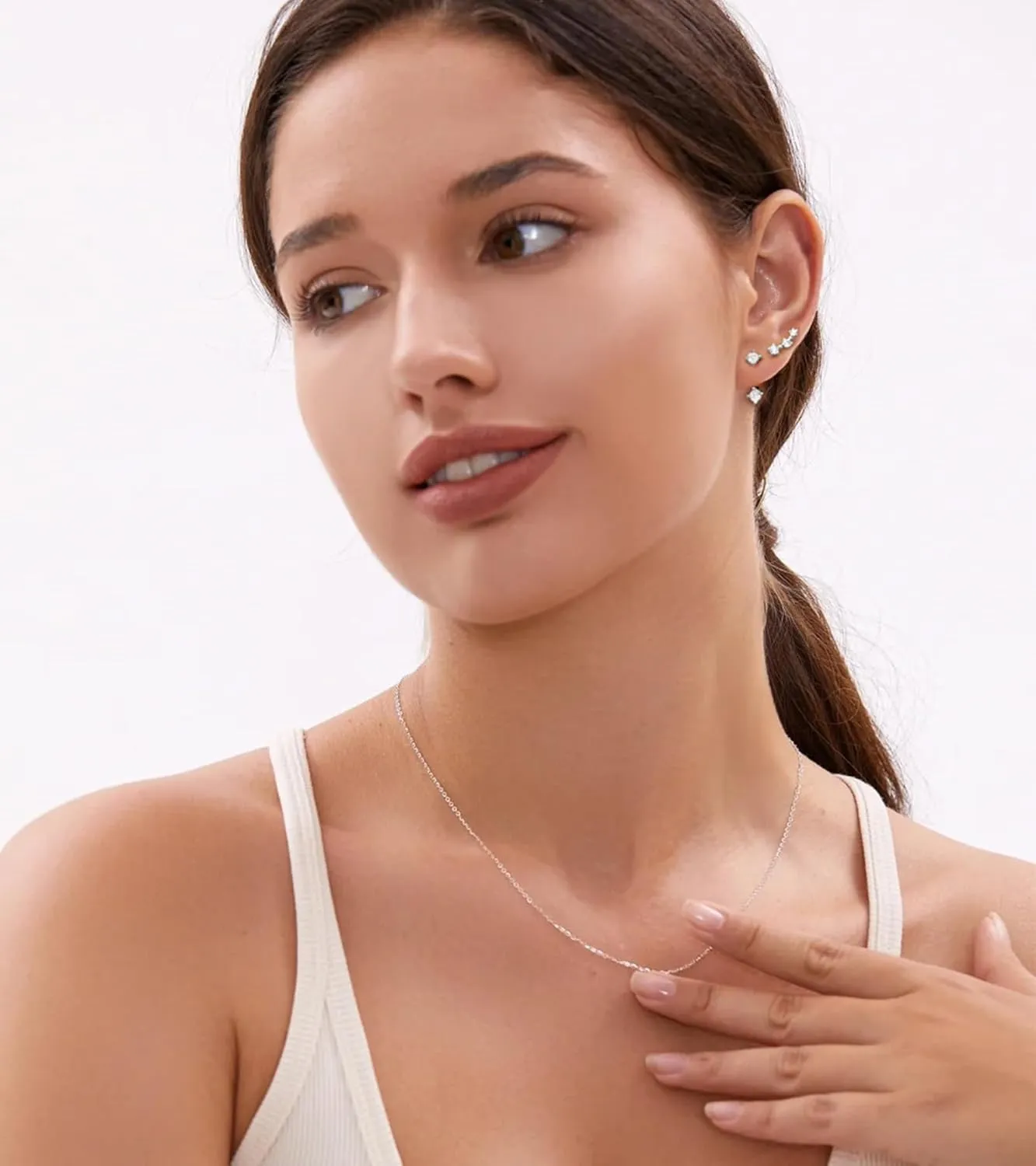 Gold Stud Earrings for Women, 6 Pairs 14K Hypoallergenic Cartilage Earrings for Multiple Piercing, Dainty Small Stackable Hoop Ball Earrings Set