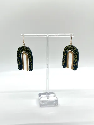 Gold Tone Animal Print Arch Earring