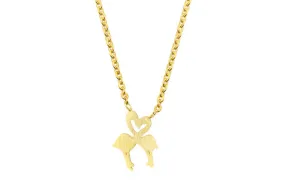 Gorgeous Tale Heart Flamingo Pendant Necklace