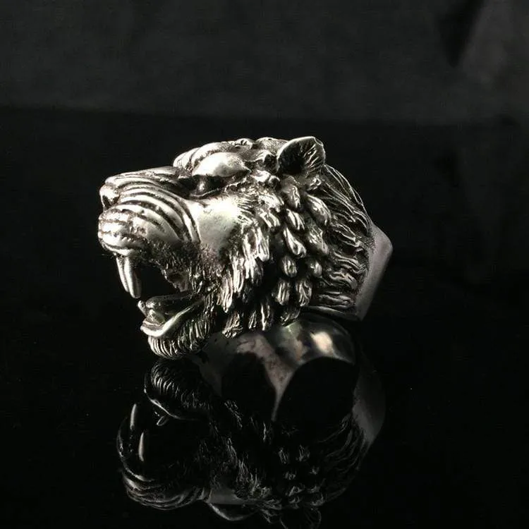 Growling Tiger Brass Ring
