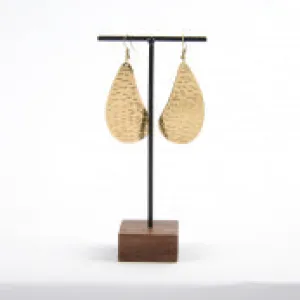 Hammered Aida Dangle Earrings Gold Tone