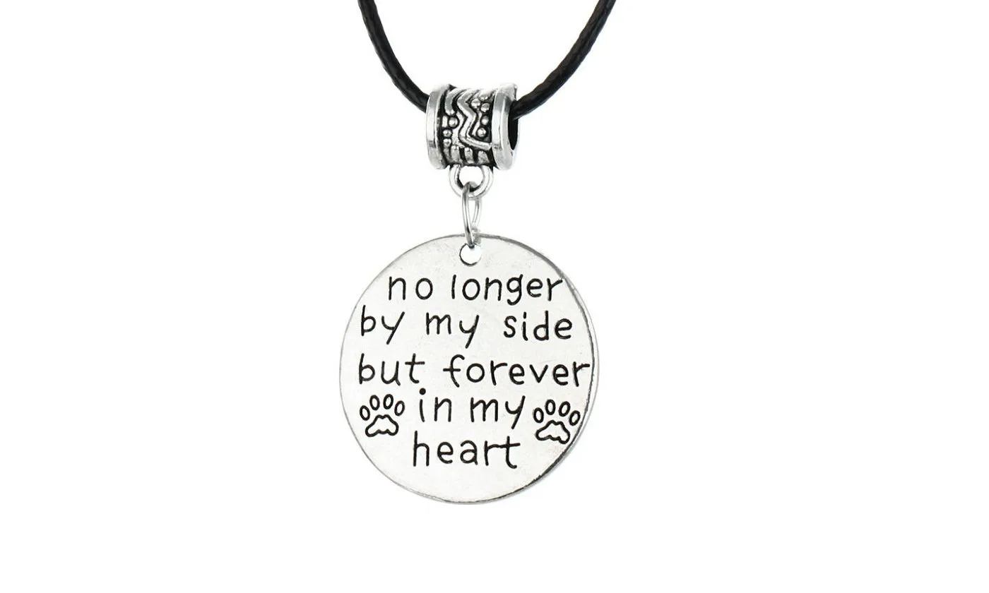 Hand Stamped Dog Footprint Feet Pendant Necklace