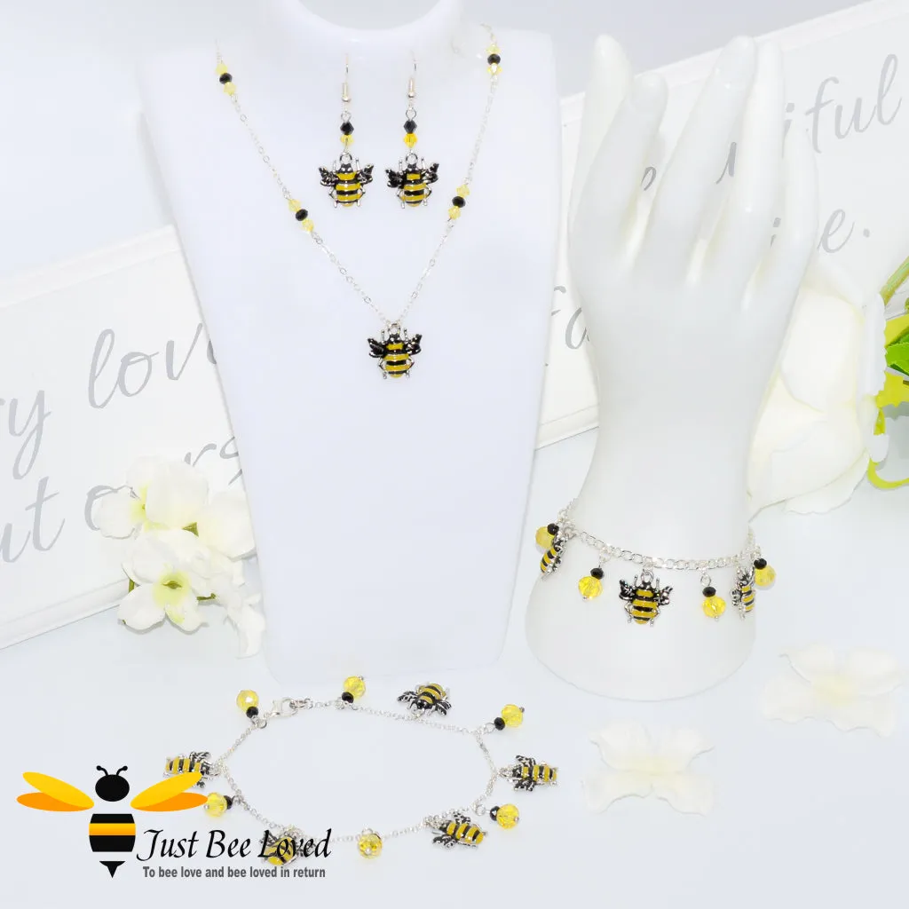 Handmade Bee & Beads Chain Necklace