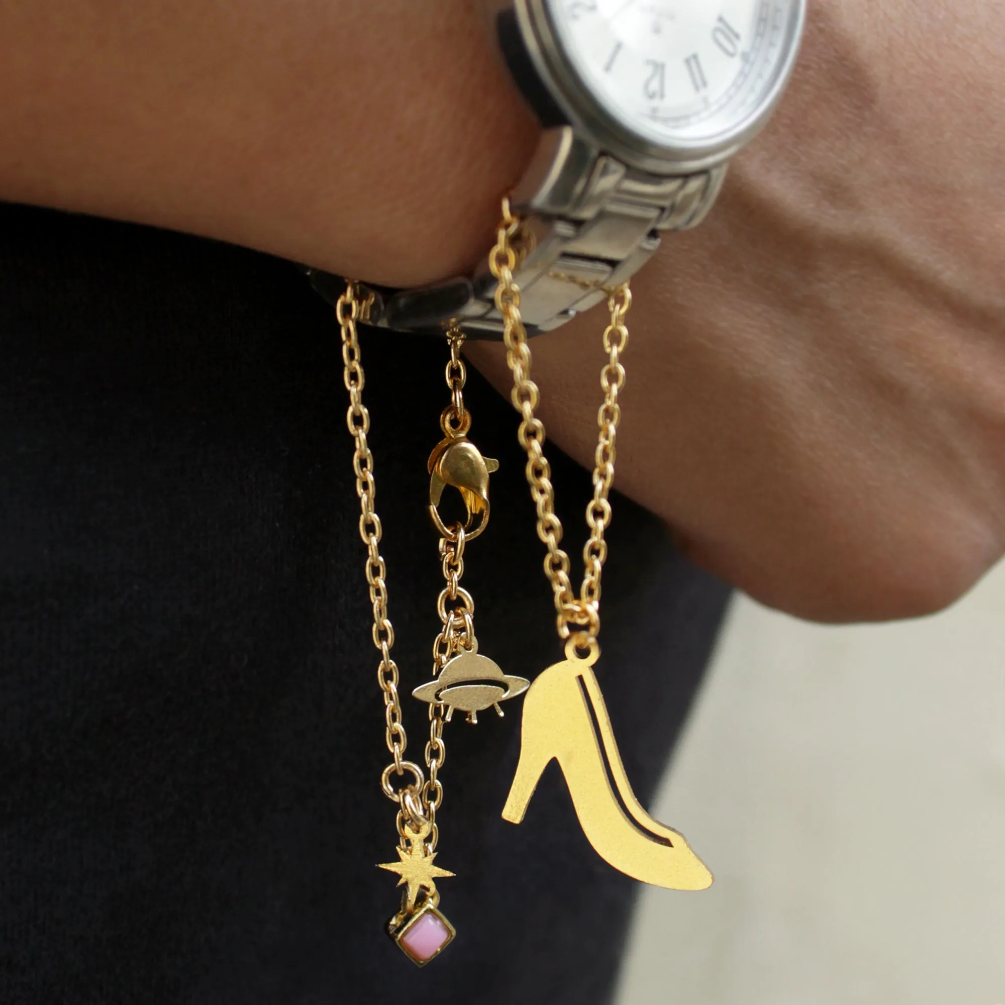 Happy Heels And UFO & Star Set Of 2 Watch Charms