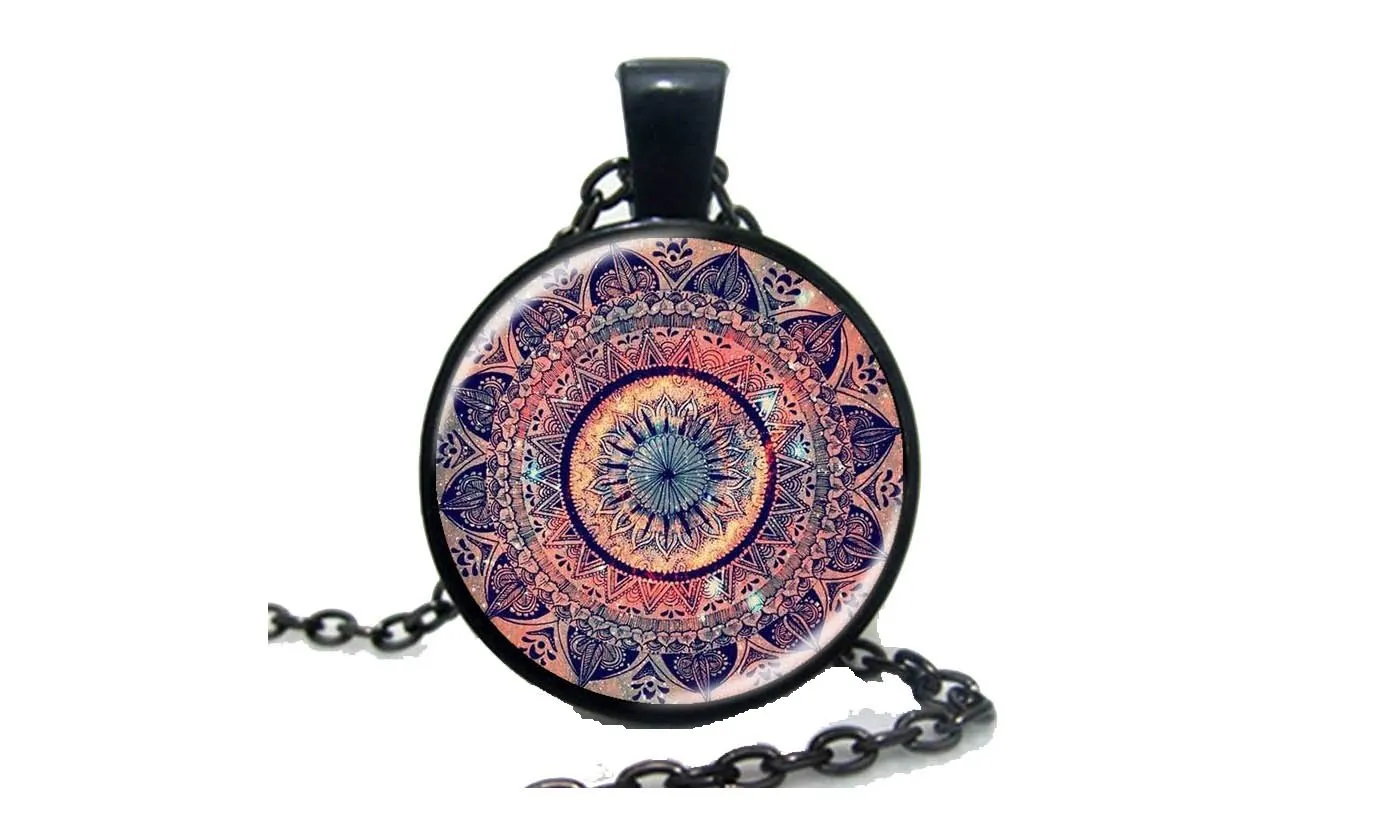 Kaleidoscope Mandala Pendant Necklace For Women