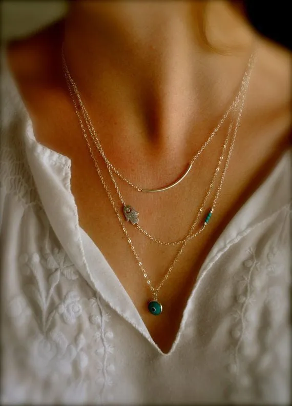 Kallaite Embellished Multi-Layered Necklace For Women