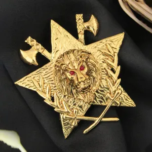 Kavove Lion's Valor Golden Colour Lapel Pin