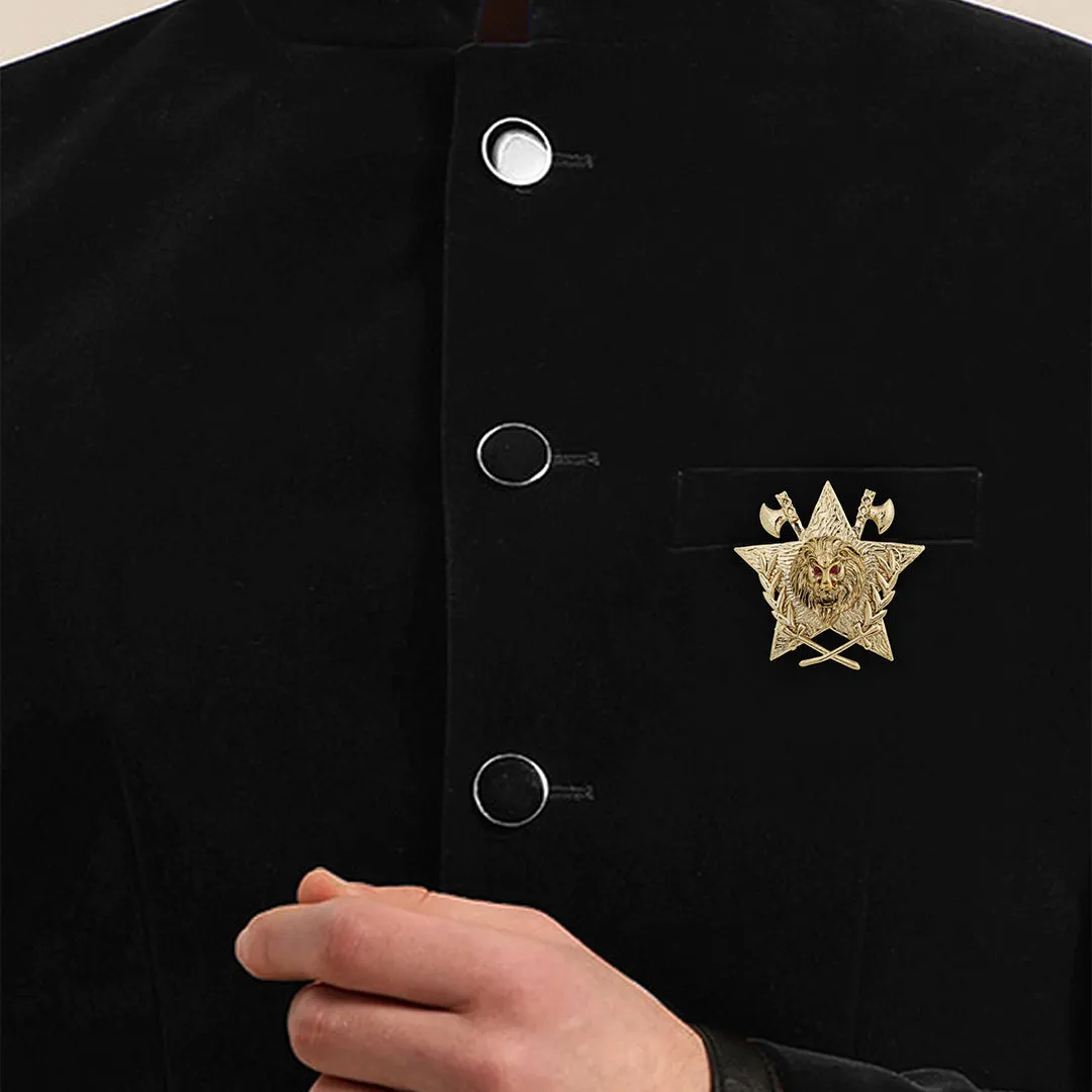 Kavove Lion's Valor Golden Colour Lapel Pin