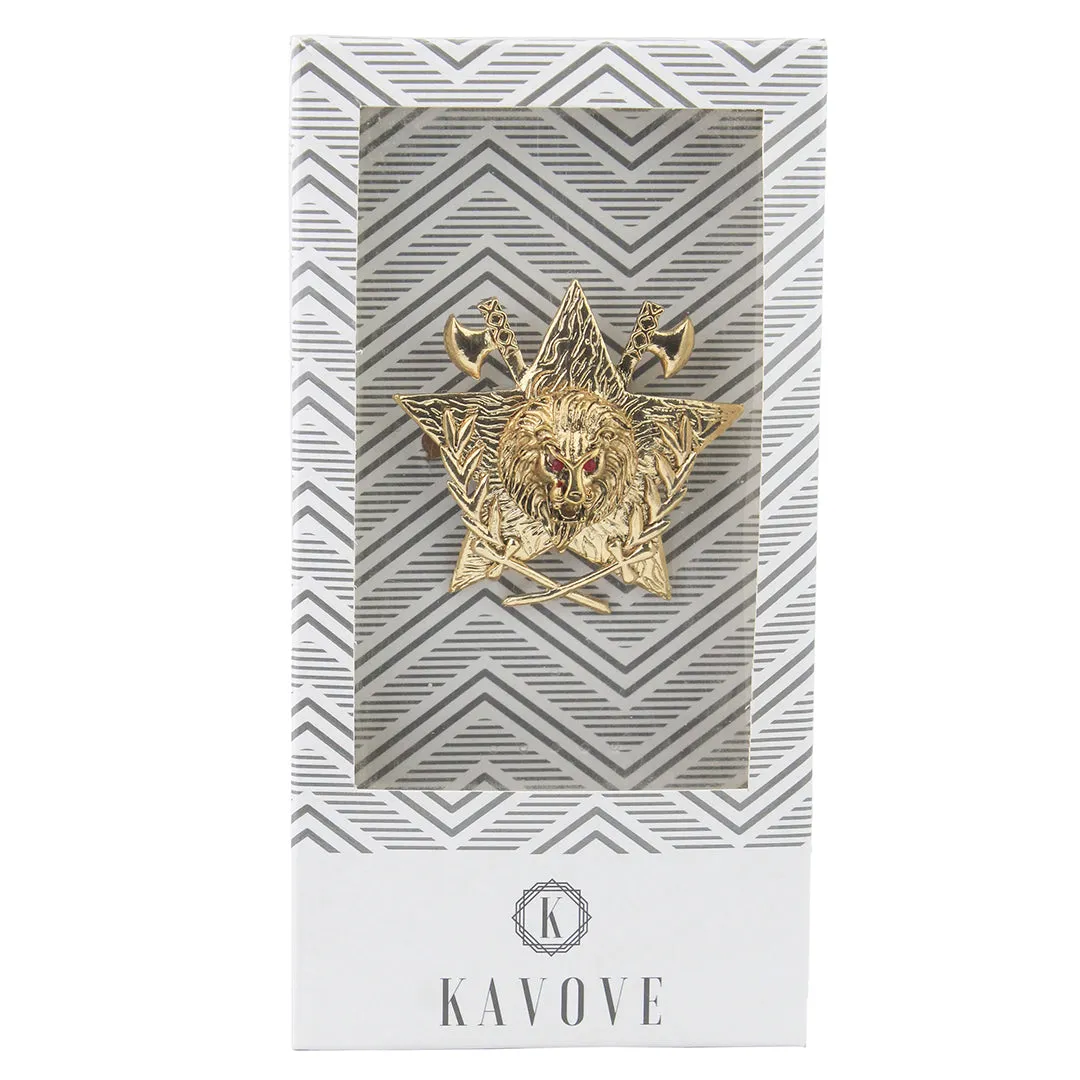 Kavove Lion's Valor Golden Colour Lapel Pin