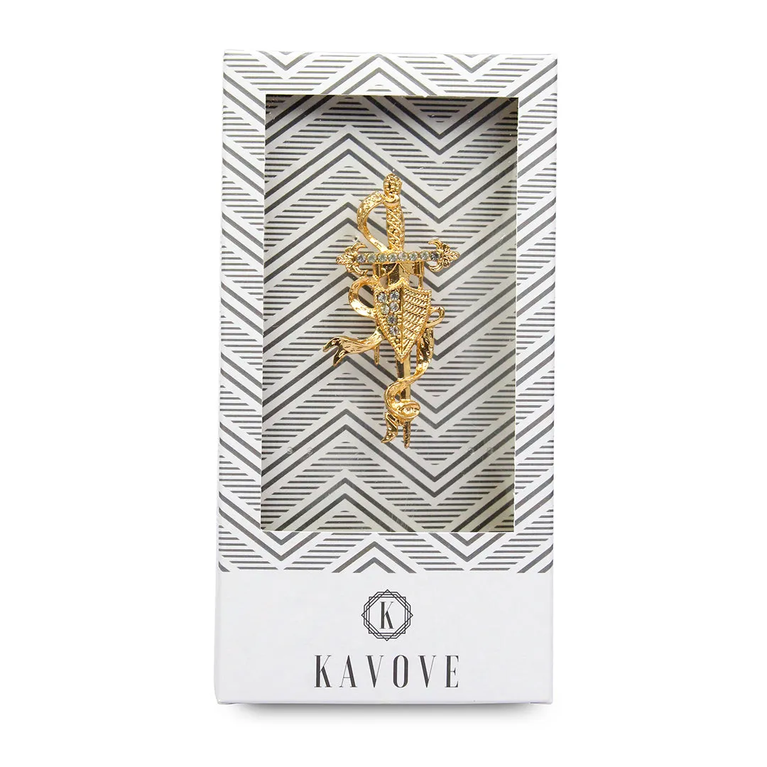 Kavove Majestic Mesh Golden Colour Brooch