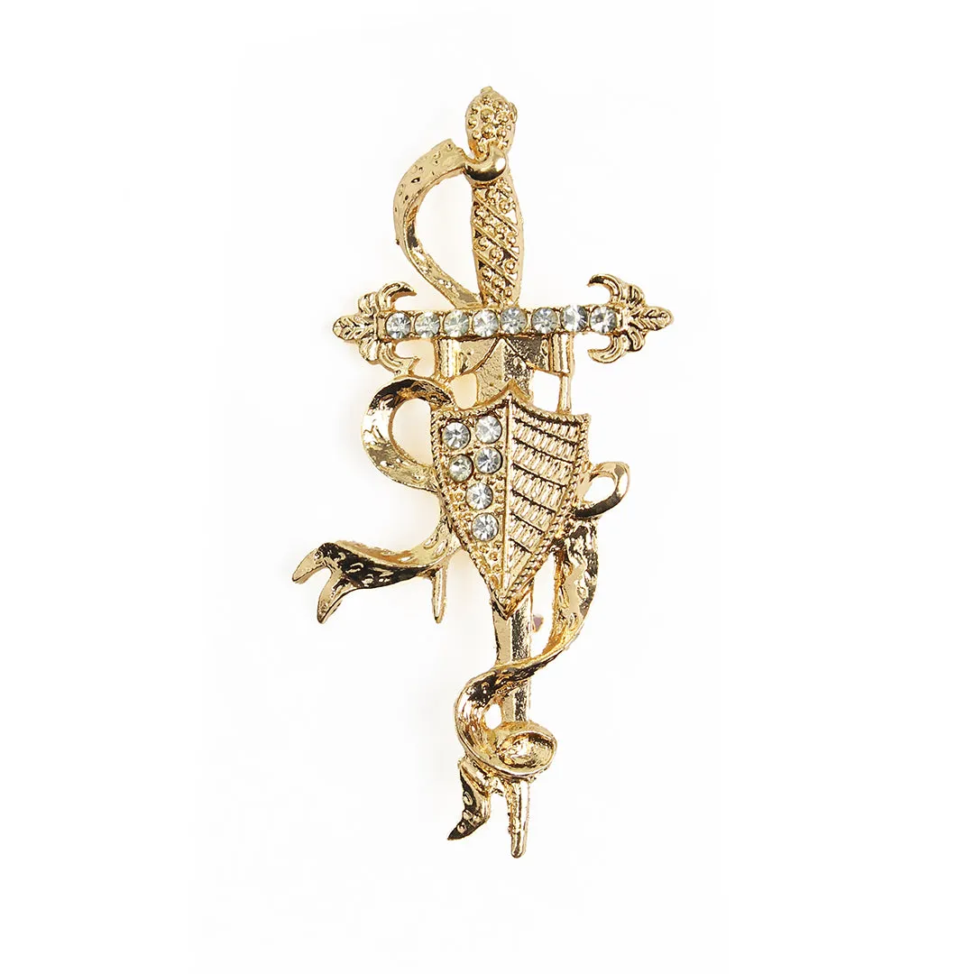 Kavove Majestic Mesh Golden Colour Brooch