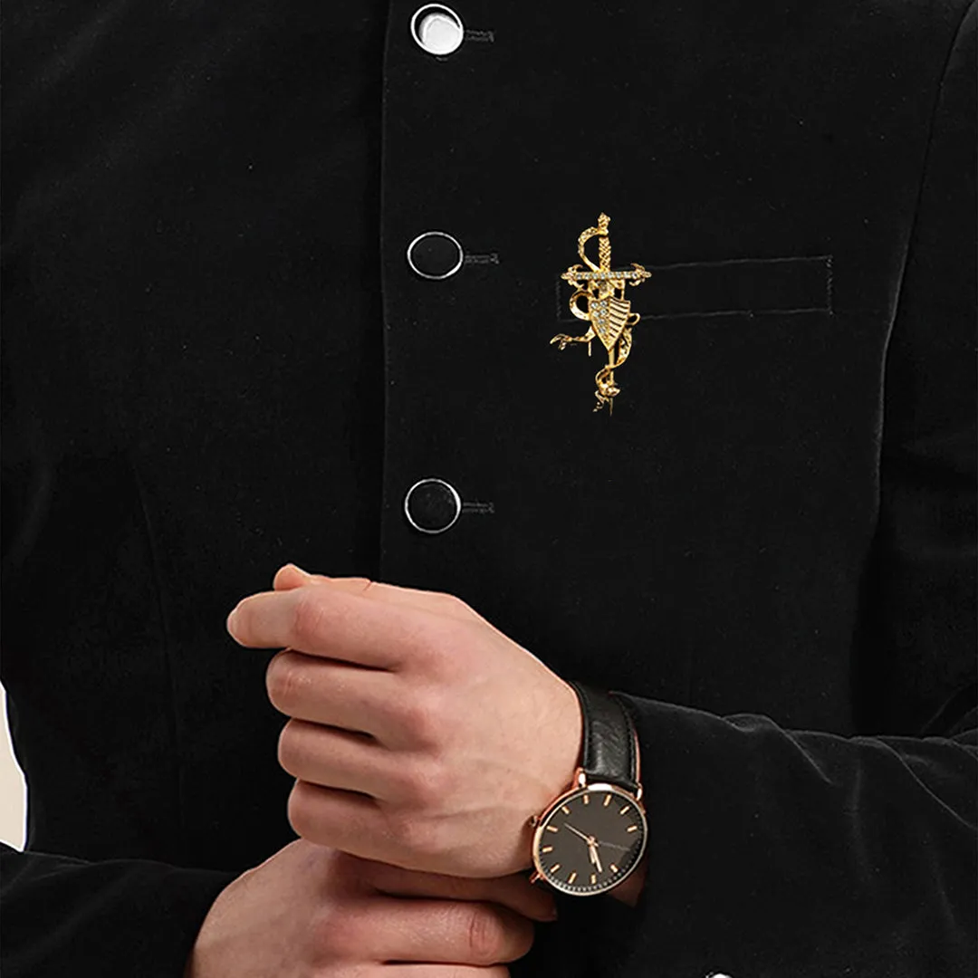 Kavove Majestic Mesh Golden Colour Brooch