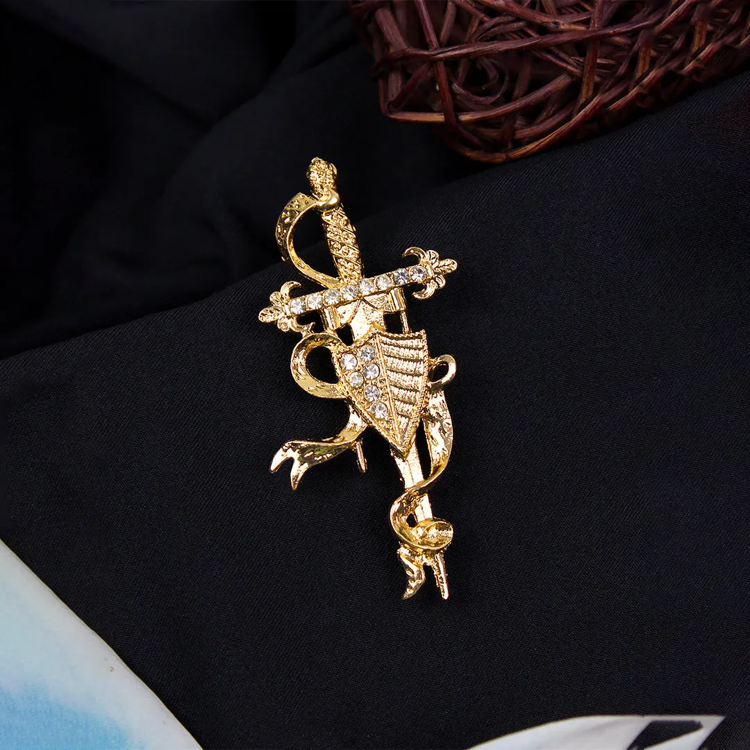 Kavove Majestic Mesh Golden Colour Brooch