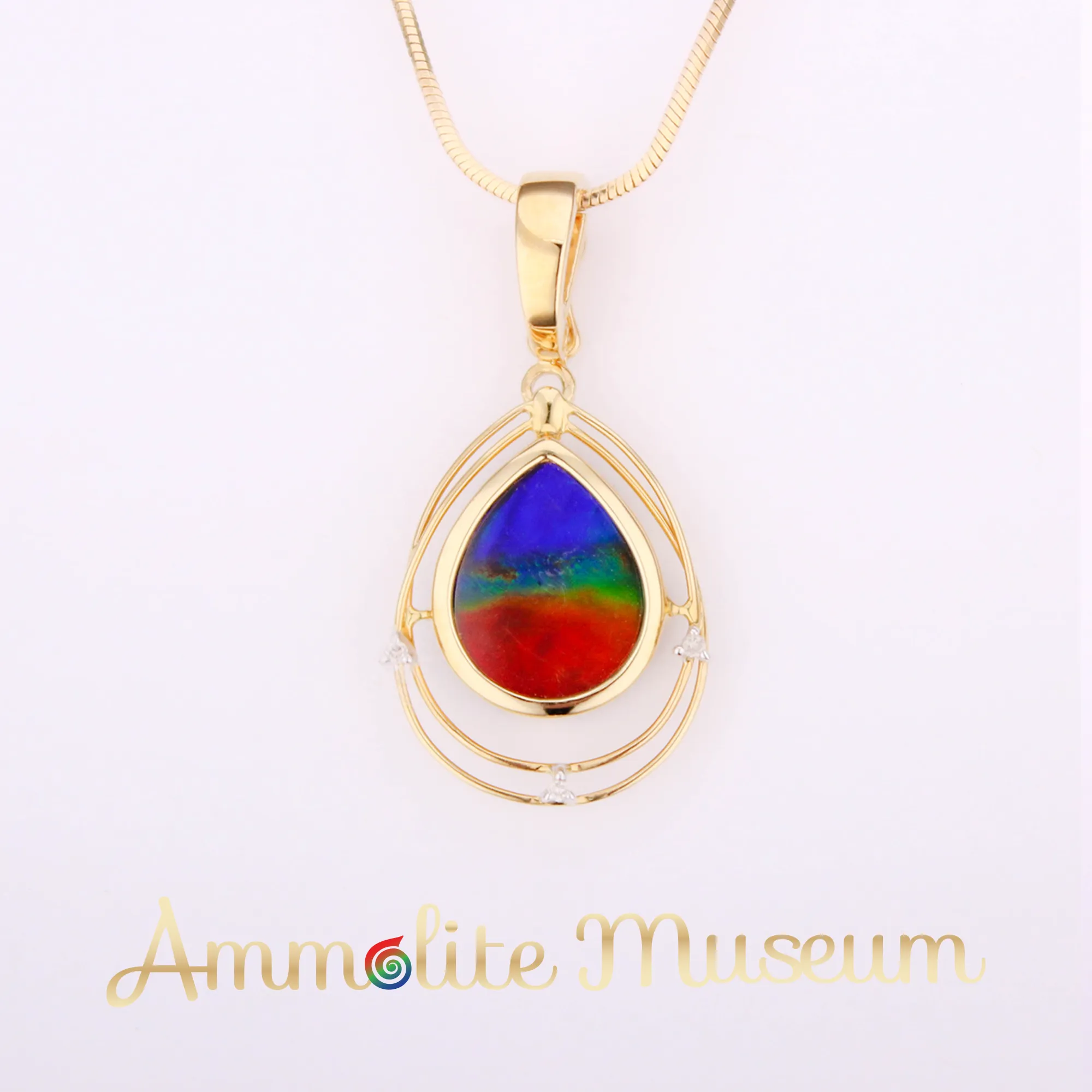 KORITE 18K Gold Teardrop Solara Pendant with Diamond Accent