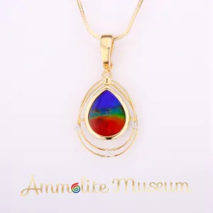 KORITE 18K Gold Teardrop Solara Pendant with Diamond Accent