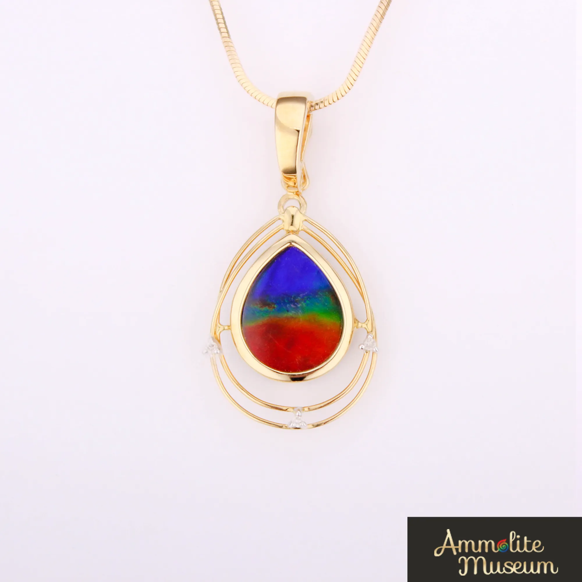 KORITE 18K Gold Teardrop Solara Pendant with Diamond Accent