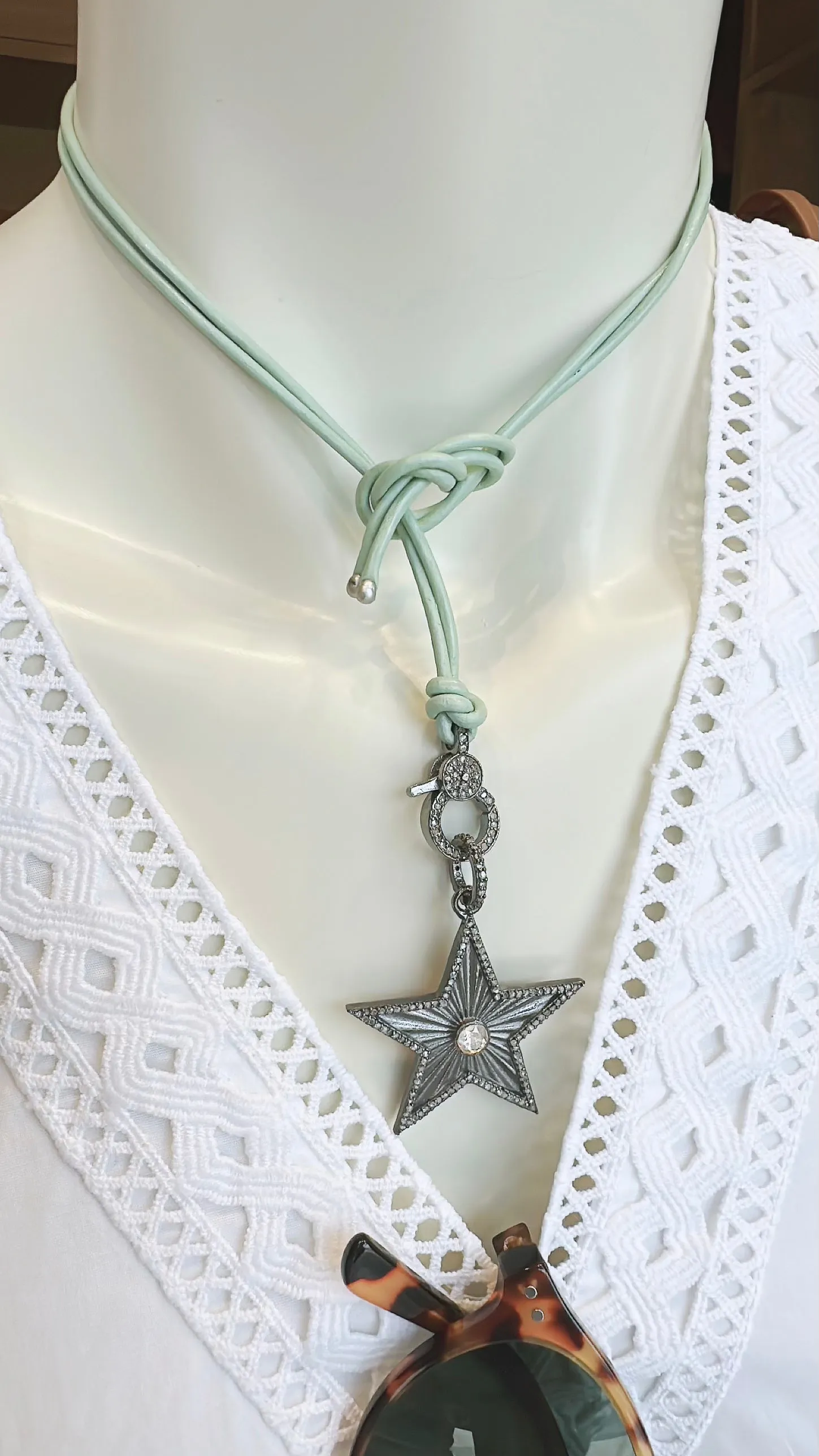 Leather Lariats with Pave Diamond Locks |  Colors
