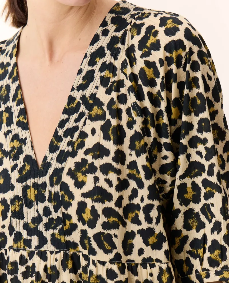 Leon & Harper Rizi Beige Leopard Dress