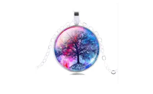 Life Tree Pendant Classic Glass Cabochon Necklace