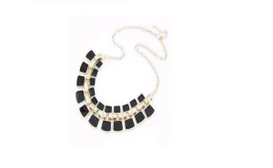 Link Chain Collar Long Enamel Statement Bling Necklace