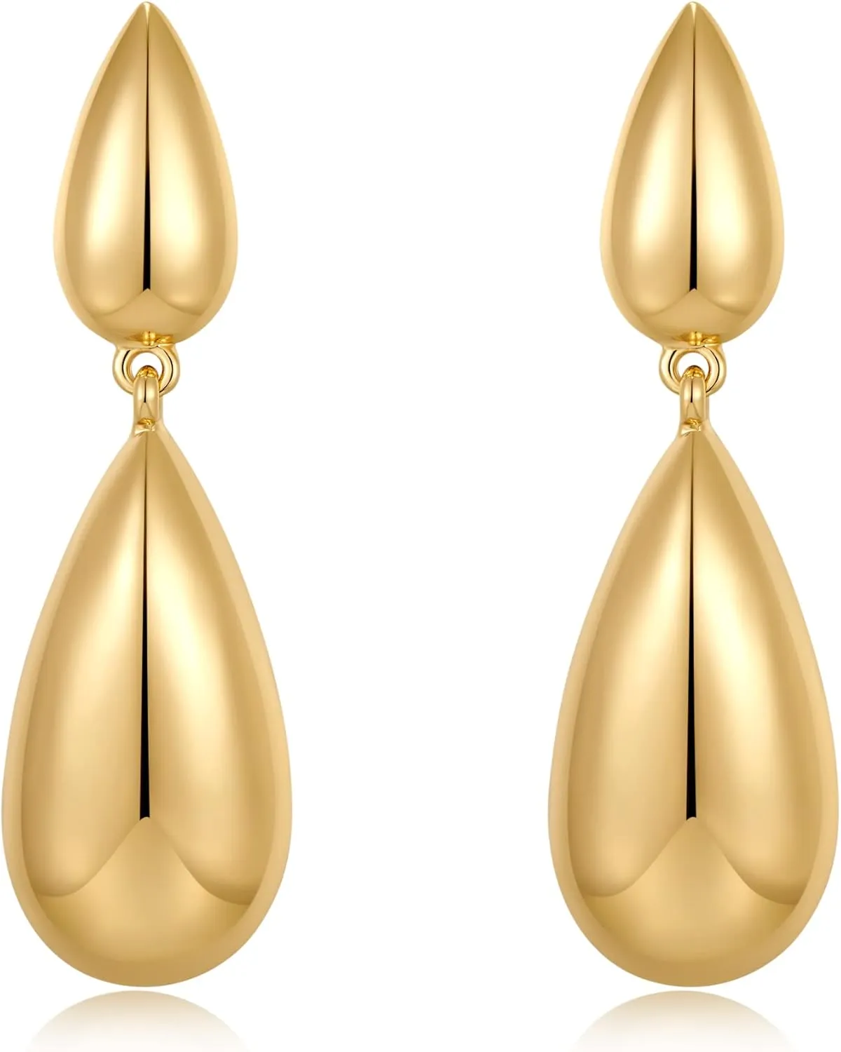 Long Waterdrop Earrings for Women Gold Droplet Hoop Dangle Earrings Fashion Jewelry for Women