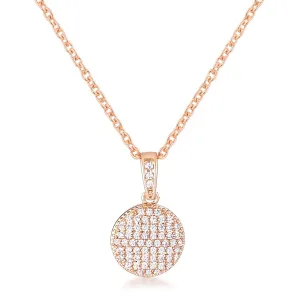 LOVCIA Elegant Rose Gold Pendant Necklace with Sparkling CZ Accents