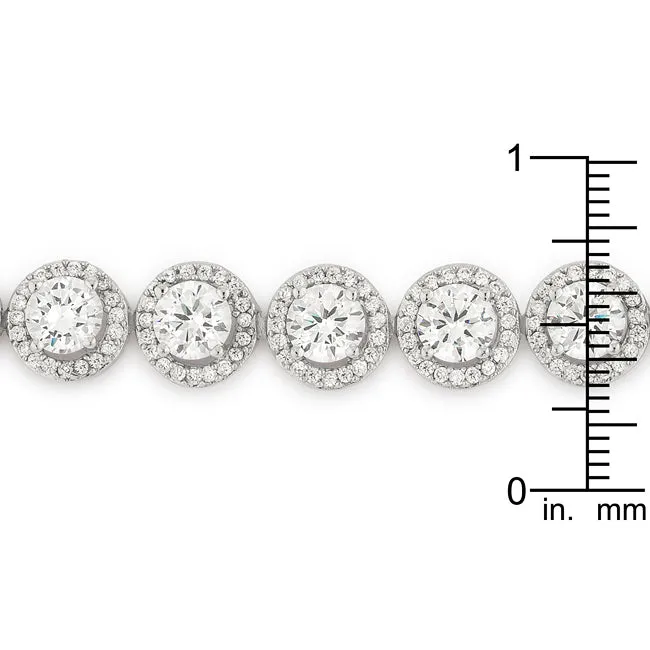 LOVCIA Jewelry Radiant Halo Zirconia Rhodium Bracelet