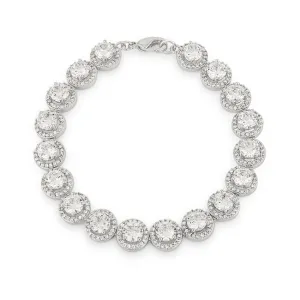 LOVCIA Jewelry Radiant Halo Zirconia Rhodium Bracelet