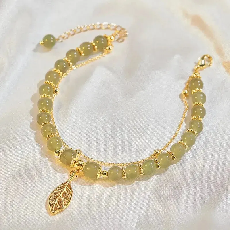 LOVCIA Opulent Hetian Jade Sterling Silver Bracelet - Luxurious Statement Piece
