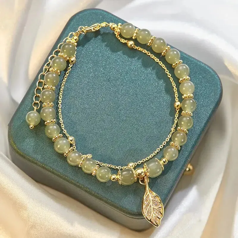 LOVCIA Opulent Hetian Jade Sterling Silver Bracelet - Luxurious Statement Piece