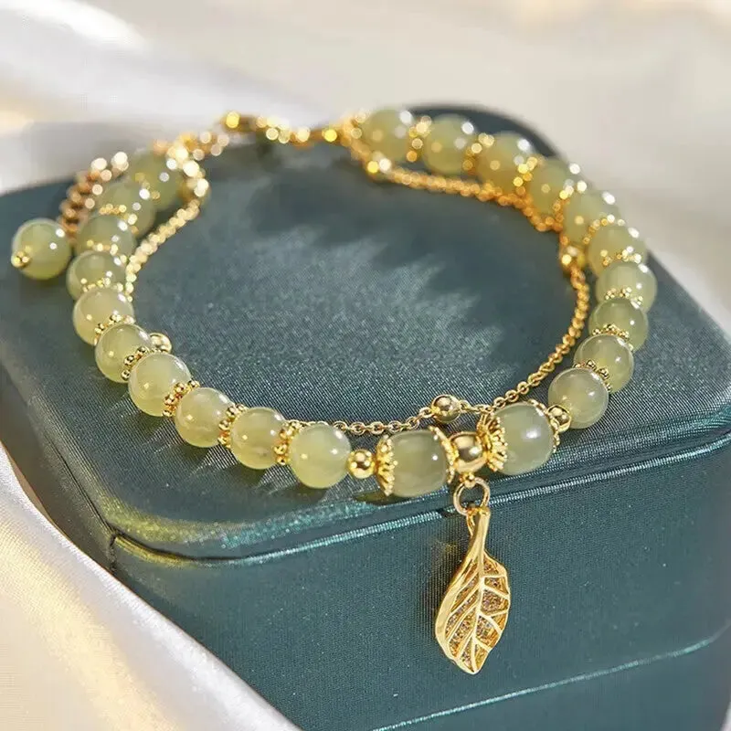 LOVCIA Opulent Hetian Jade Sterling Silver Bracelet - Luxurious Statement Piece