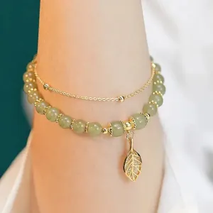LOVCIA Opulent Hetian Jade Sterling Silver Bracelet - Luxurious Statement Piece