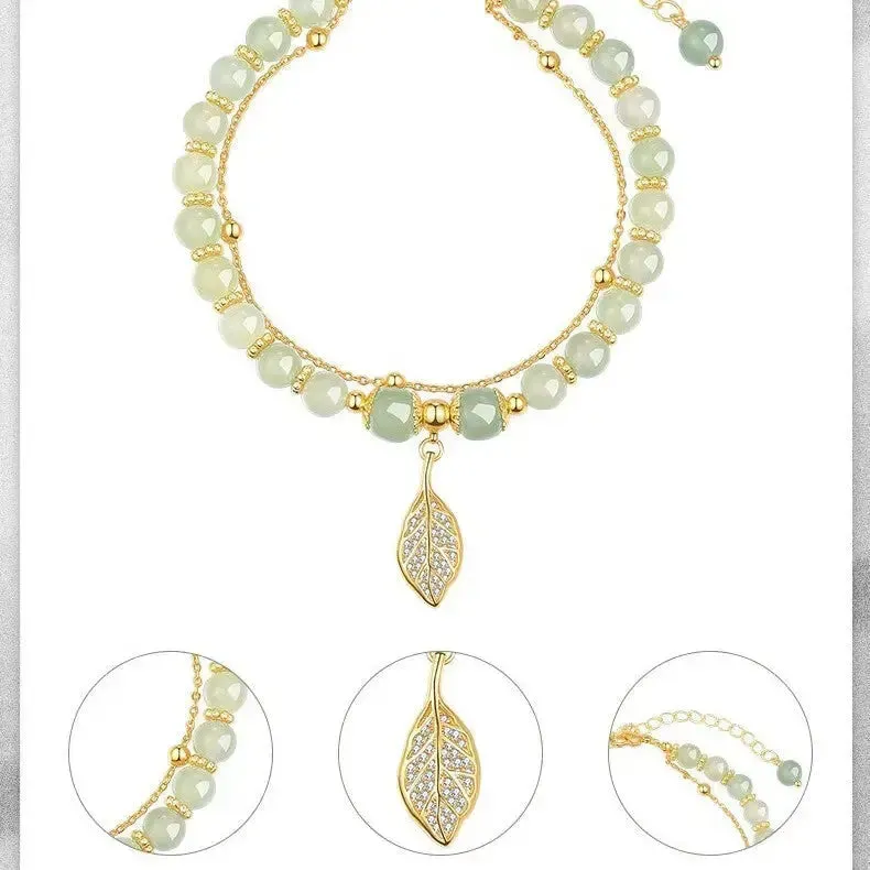 LOVCIA Opulent Hetian Jade Sterling Silver Bracelet - Luxurious Statement Piece