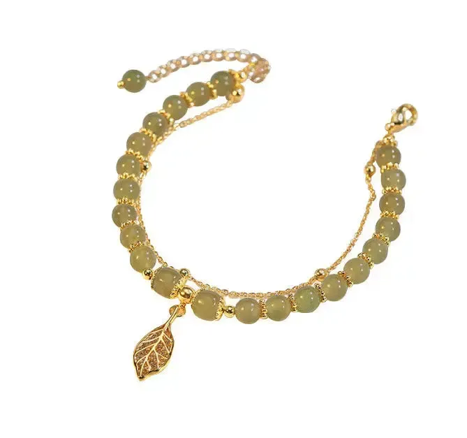 LOVCIA Opulent Hetian Jade Sterling Silver Bracelet - Luxurious Statement Piece